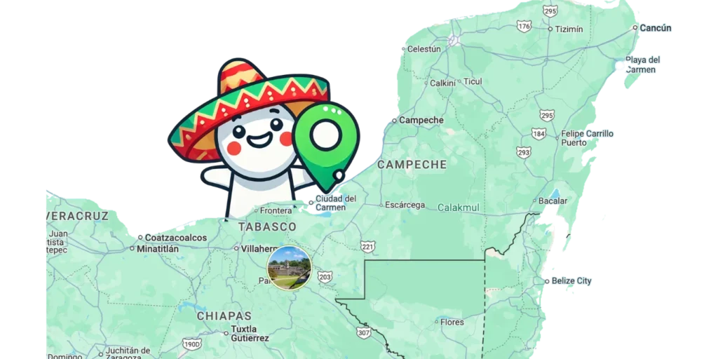 Położenie piramid Palenque