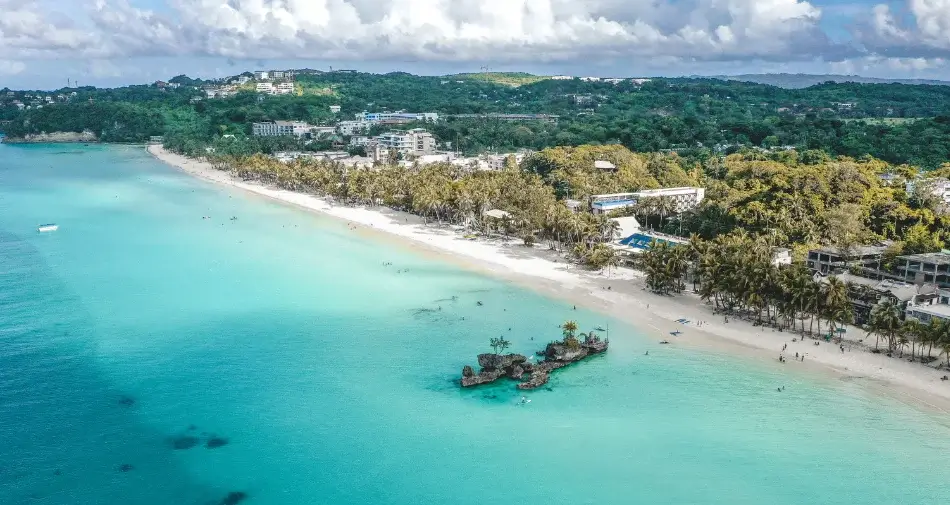 Plaża na Boracay z lotu ptaka