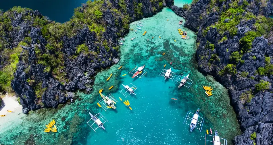 Jedna z lagun na Palawan z lotu ptaka