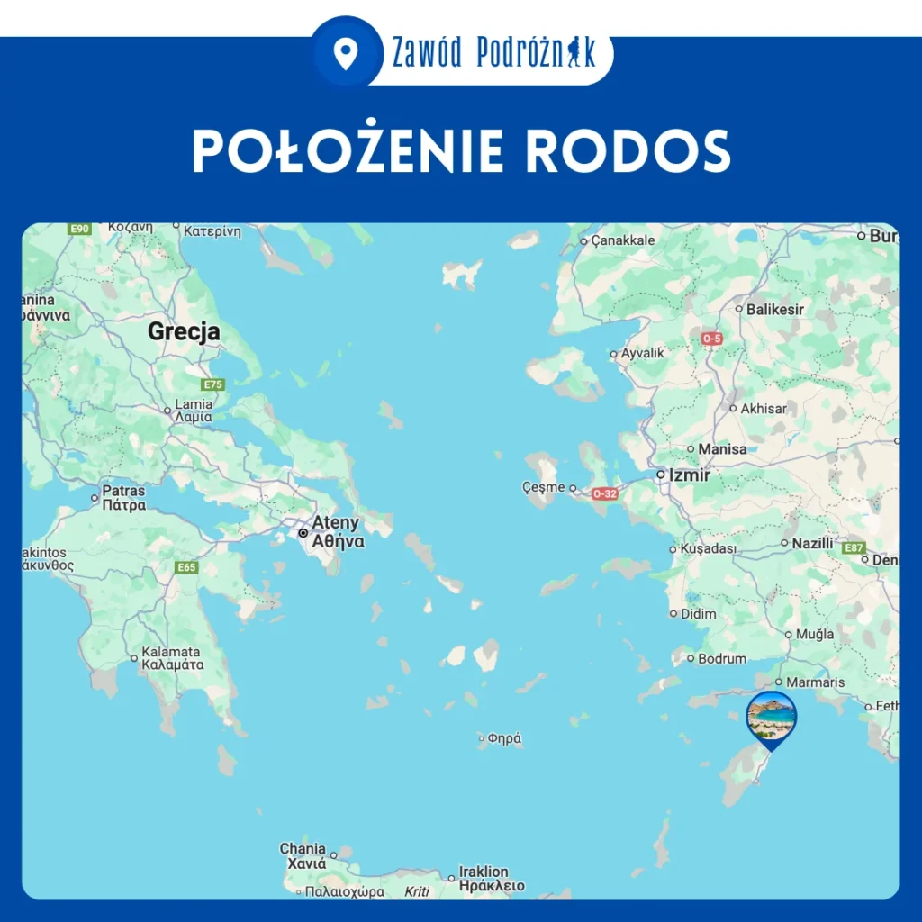 Położenie Rodos na mapie satelitarnej Google